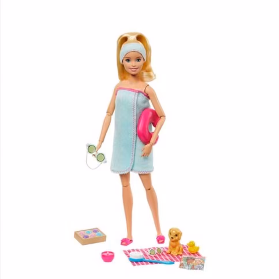 باربی مفصلی لباس حوله ای به همراه اکسسوری برند متل با ارسال فوری