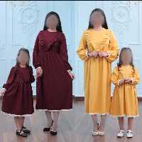 ست مادر دختر پیراهن پوشیده سایزبزرگ ستیلا