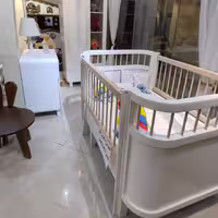 تخت نوزاد نوجوان یک دست کامل با کمد و دراور  و بارنگ های متنوع HI BABY