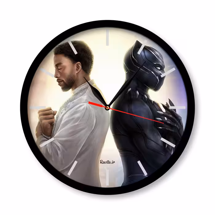 ساعت دیواری راویتا مدل انتقام جویان کد 3377 در رنگ های مشکی و سفید 