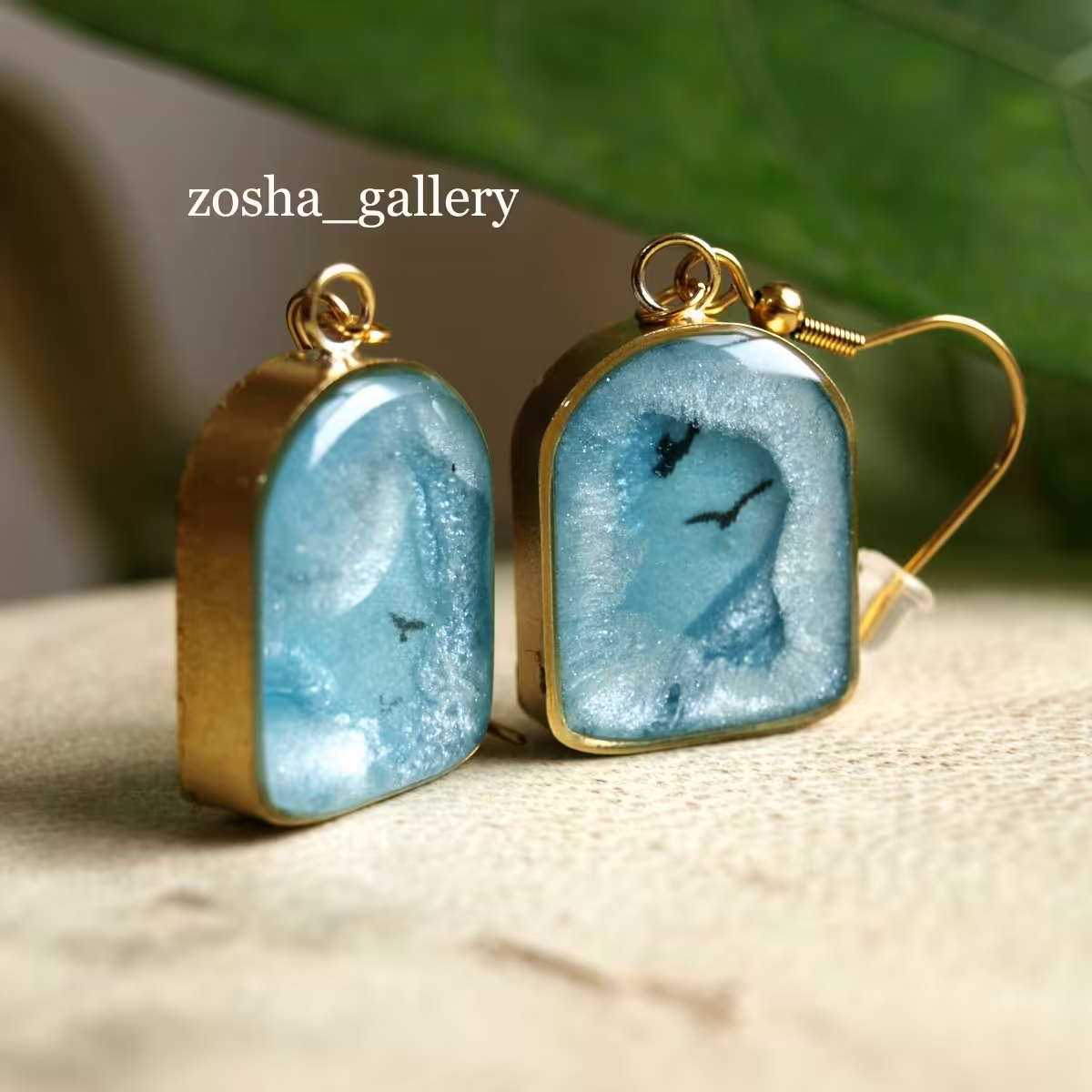 گوشواره جذاب آسمان کاملا رنگ ثابت شب تاب و دو رو