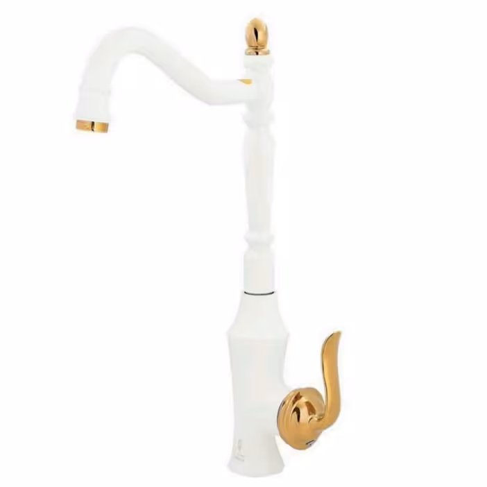 شیر ظرفشویی مدل بامبو سنگین سفید طلا،ضمانت پنج ساله