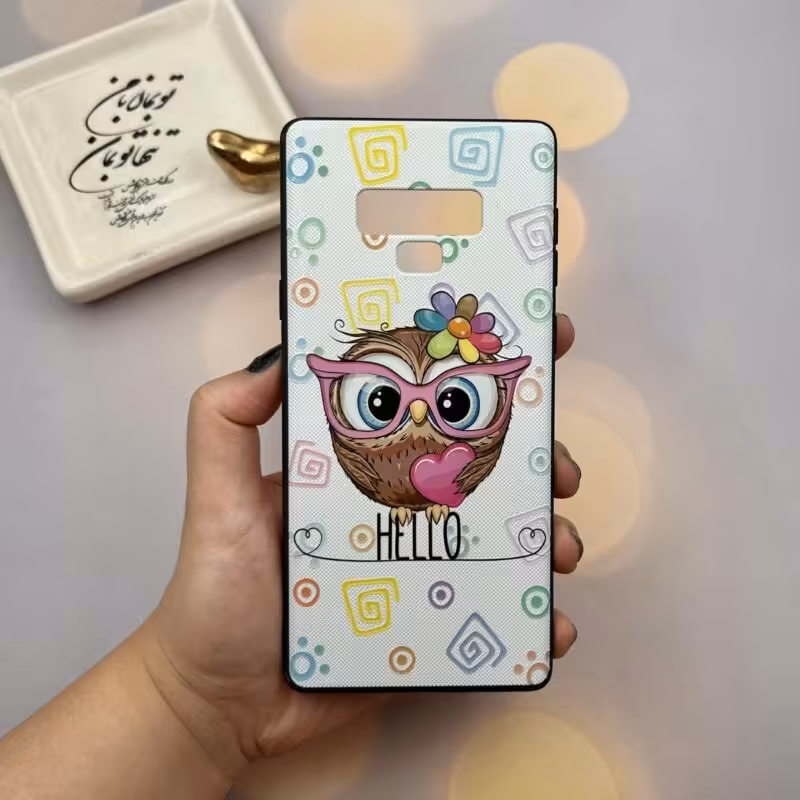 قاب گوشی Galaxy Note 9 سامسونگ دور ژله ای طرح برجسته فانتزی مدل جغد کد 88507