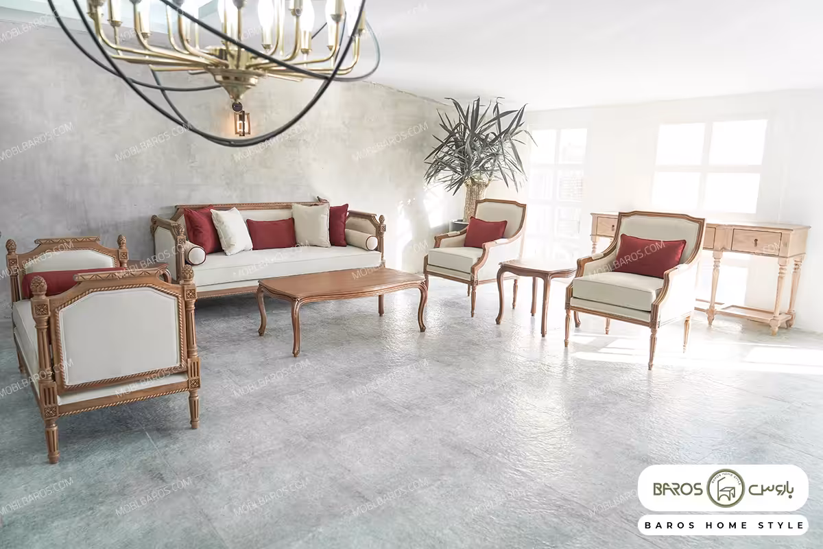 ست مبلمان جذاب و جدید کاجی و کارن