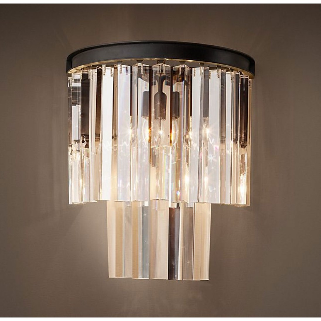 لوستر دیواری کریستالی ساده20مشکی(ارسال با باربری و پس کرایه)