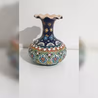 گلدان متوسط سفالی میناکاری کد 33