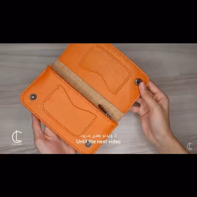 کیف پول جدید دست دوز چرم طبیعی چرم گاوی درجه یک