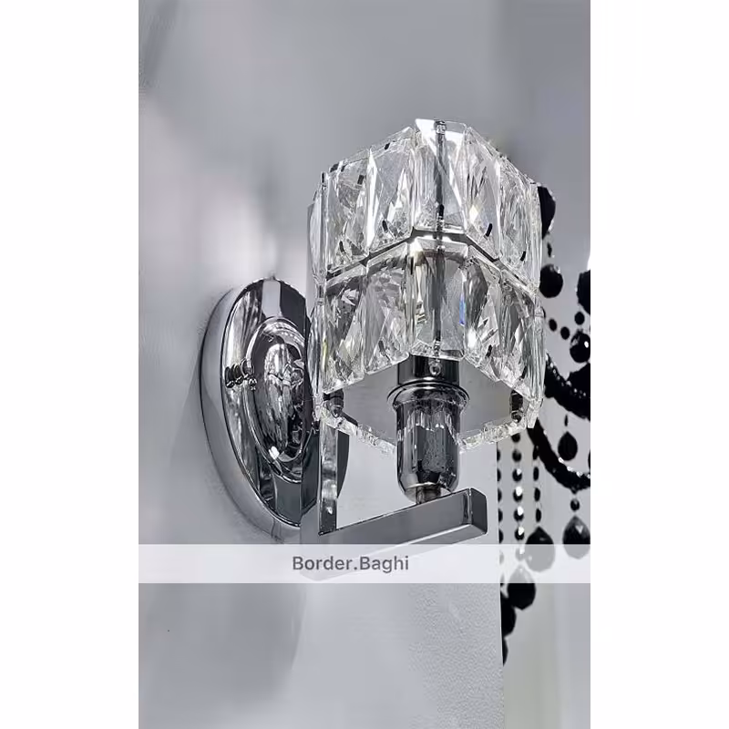 چراغ دکوراتیو  مدل الماس نقره ای کریستال