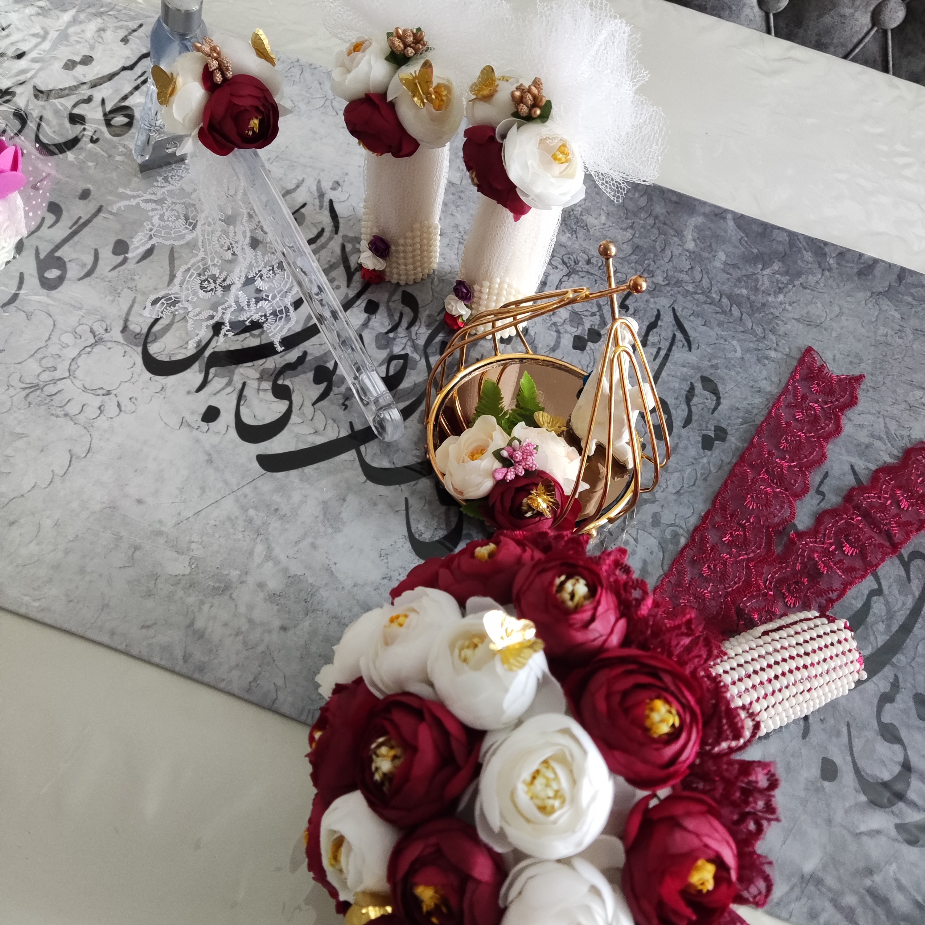 ست عقد دسته گل قندشکن قندساب جاحلقه