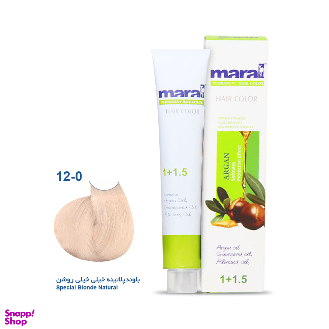 رنگ مو مارال (Maral) شماره 120 رنگ بلوند پلاتینه خیلی خیلی روشن حجم 100 میلیلیتر