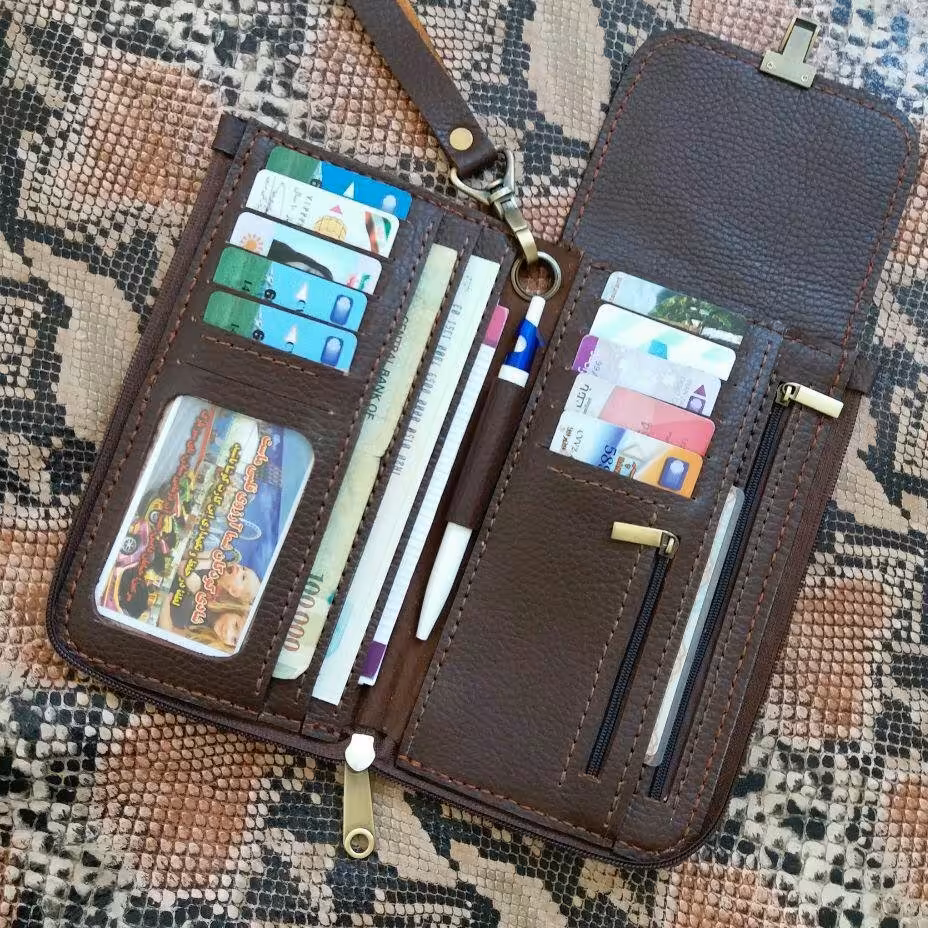 کیف پول و مدارک چرم طبیعی 