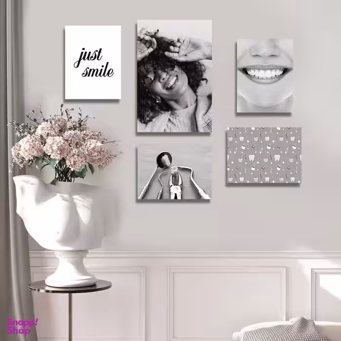 تابلو شاسی بکلیت طرح سلامت دندان و مطب دندانپزشکی مدل SH-1318 مجموعه 5 عددی