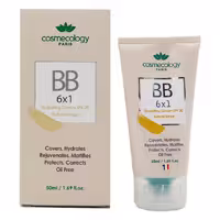 بی بی کرم 6 در 1 رطوبت رسان رنگی بژ روشن فاقد چربی SPF20 کاسمکولوژی 50 میل
