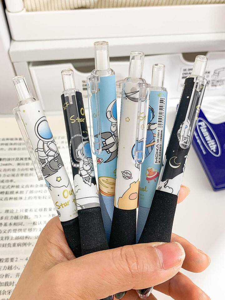 ست 3 عددی روان نویس کلیکی گریپ فومی MOKA طرح فضانورد Astronaut کد MK-0230