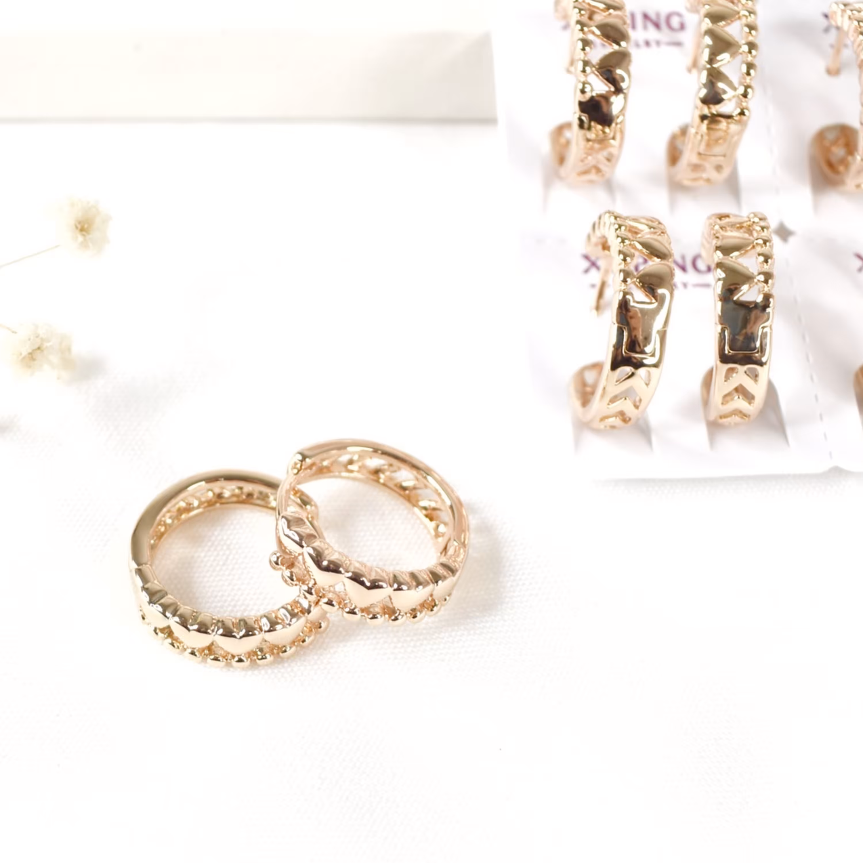 گوشواره برند ژوپینگ طرح قلبی کد 7436