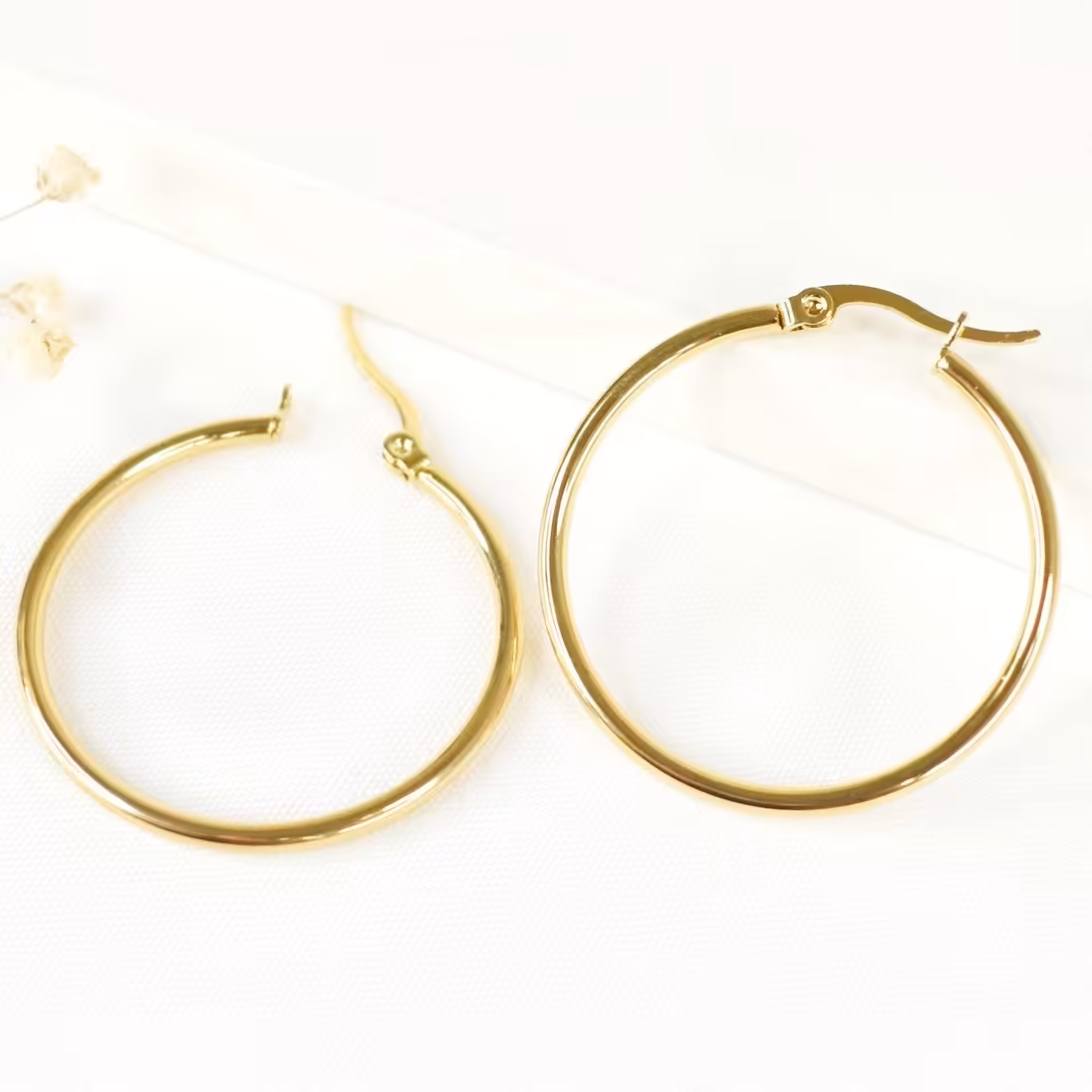 گوشواره استیل حلقه ای کلیپسی سایز متوسط کد 8025