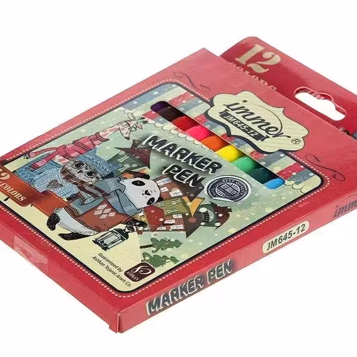 ماژیک  رنگ آمیزی 12 رنگ ایمر ارزانی باران تحریر