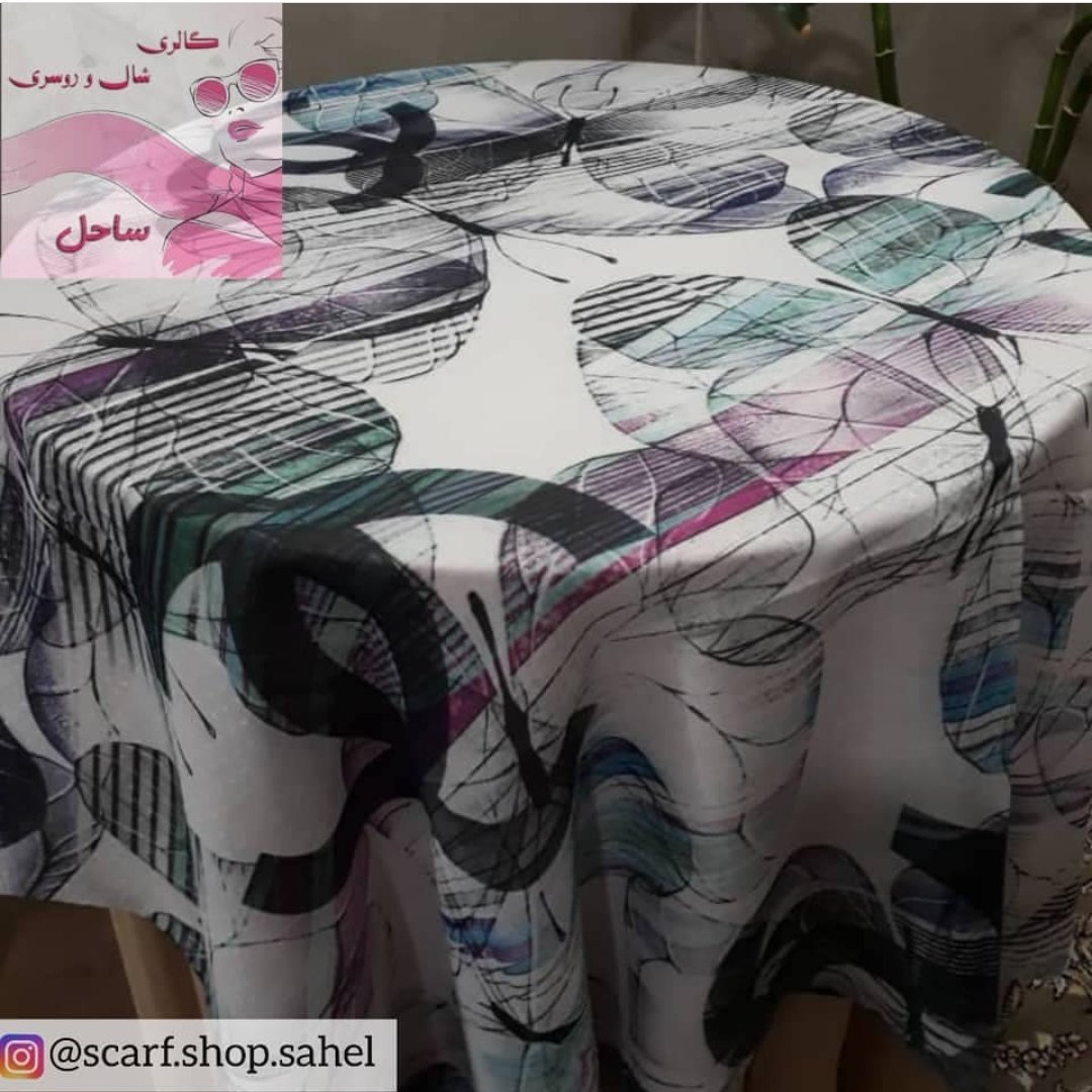 روسری نخی نگینی طرح پروانه