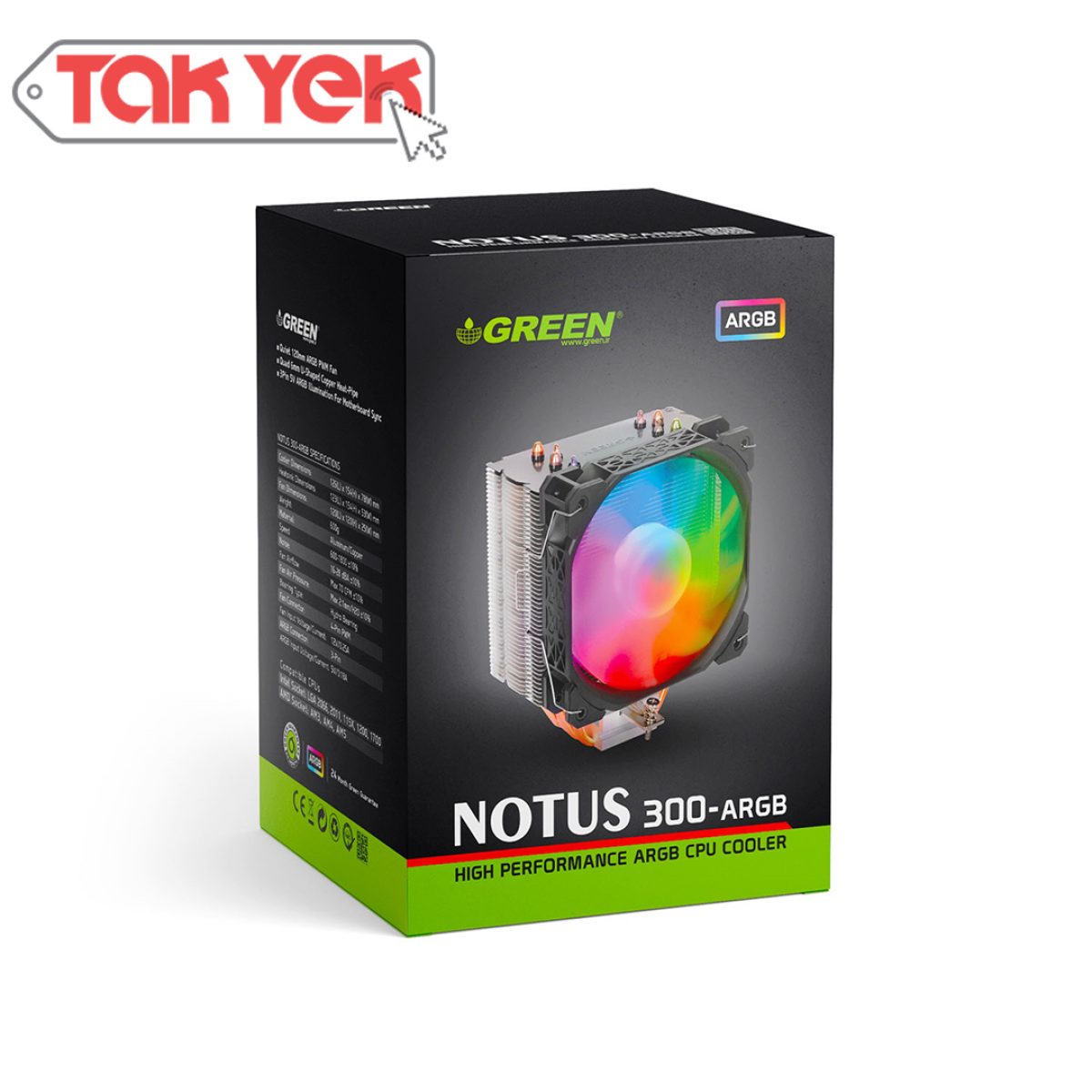فن سی پی یو گرین GREEN NOTUS – 300 ARGB