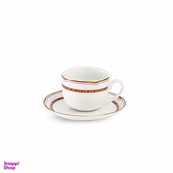 سرویس چای خوری 12 پارچه چینی زرین مدل پرشیا قرمز درجه یک