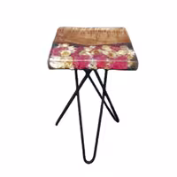 میز عسلی مدل رزینی طرح گل طبیعی