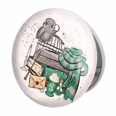 آینه جیبی خندالو طرح هری پاتر خانه اسلیترین مدل تاشو کد 24932