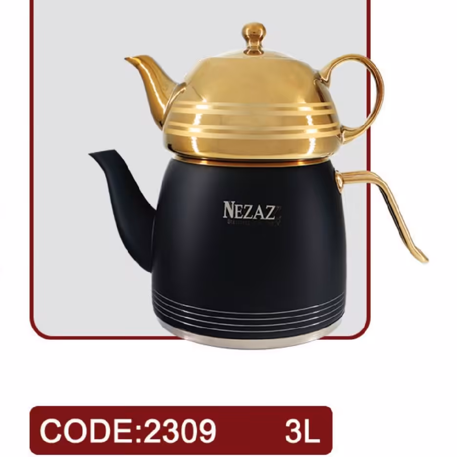 کتری قوری لوله دار نزاز 3 لیتری کد 2309