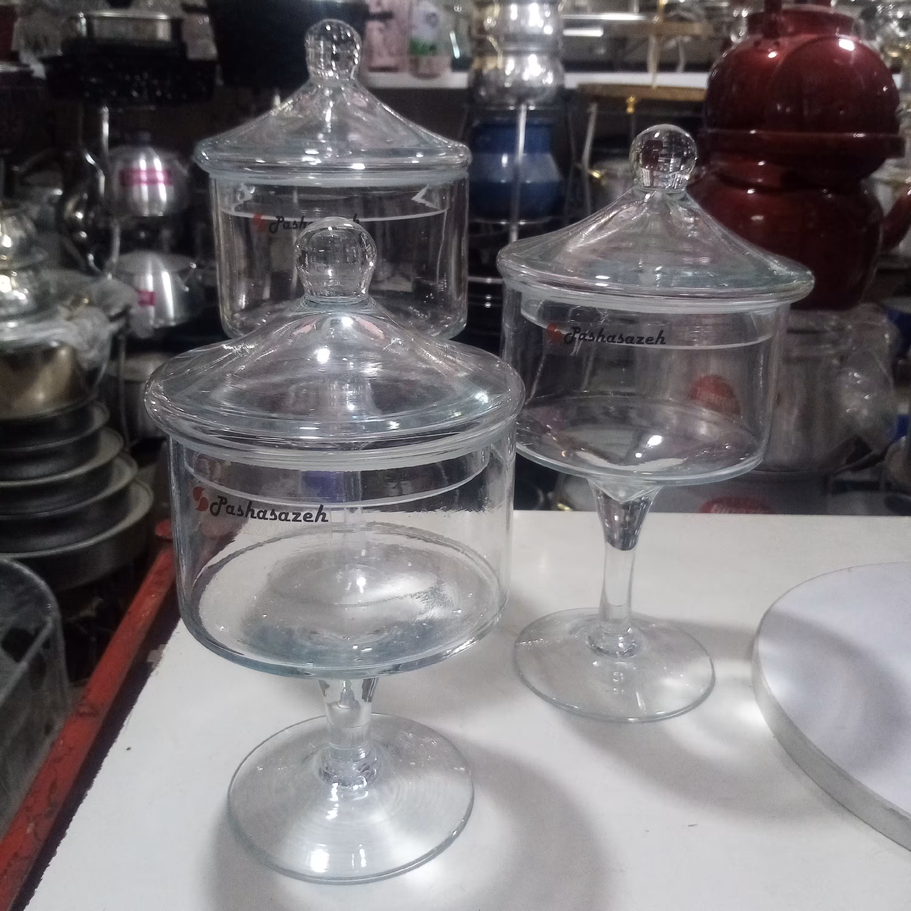 بانکه شیشه ای حبوبات و تنقلات 3عددی