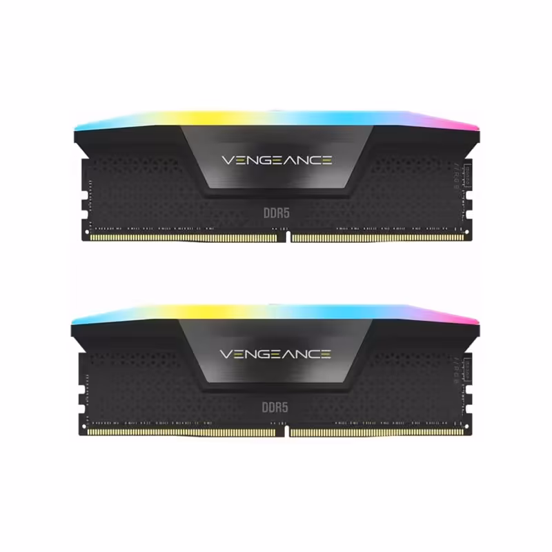 رم کورسیر مدل VENGEANCE RGB Black 32GB (2x16GB) DDR5 5200MHz CL40