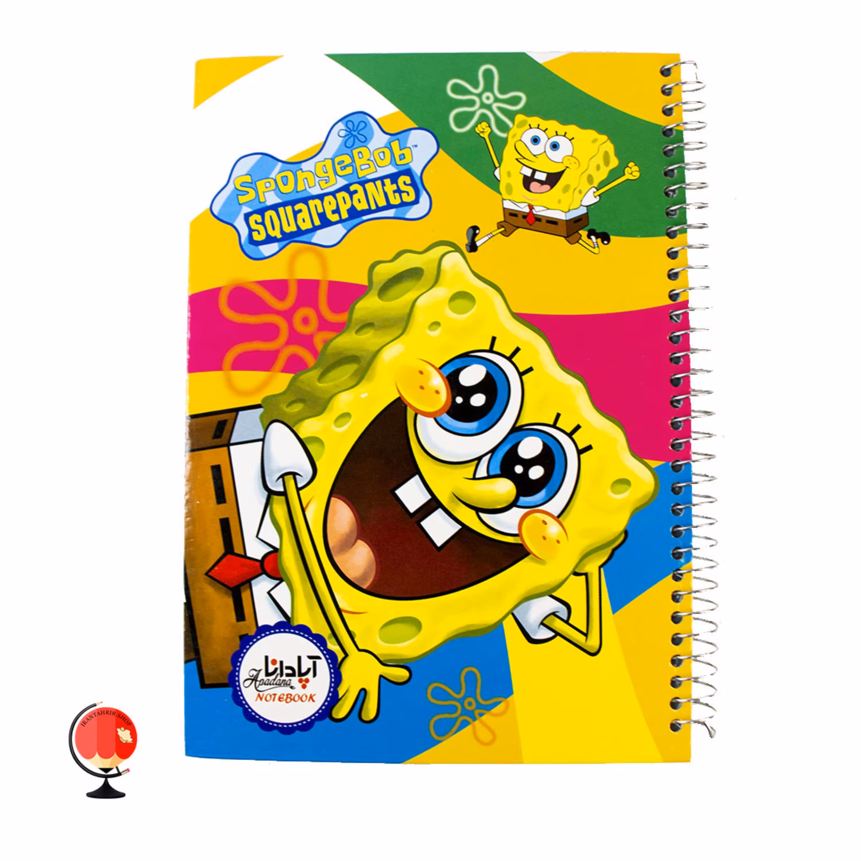 دفتر 100 برگ سیمی  جلد سخت طرح باب اسفنجی برند آپادانا کد 1591