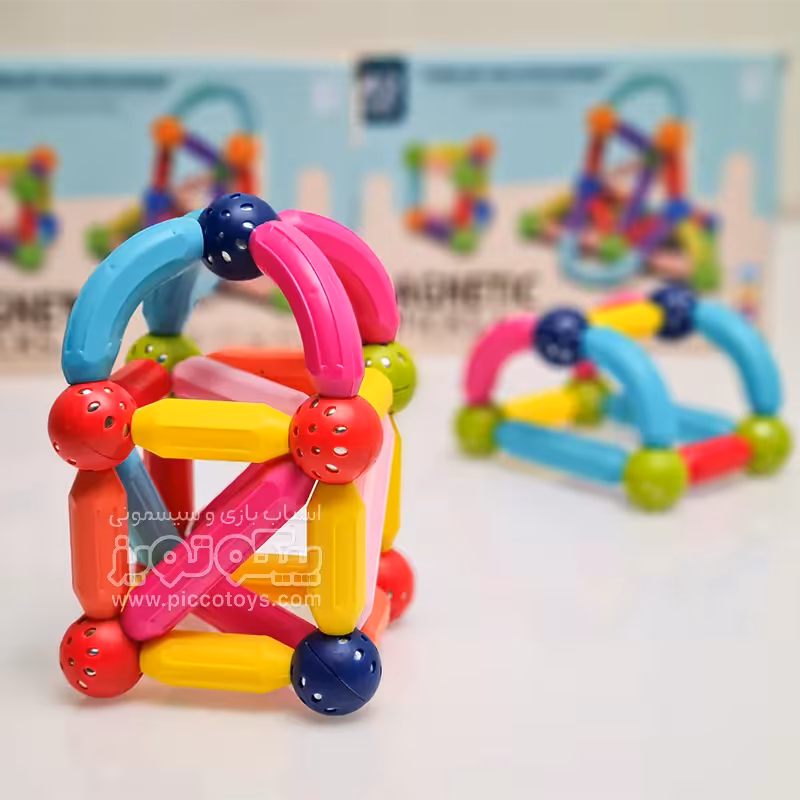 اسباب بازی ساختنی مگنتی مدل میله و مهره 42 تکه کد B011Y