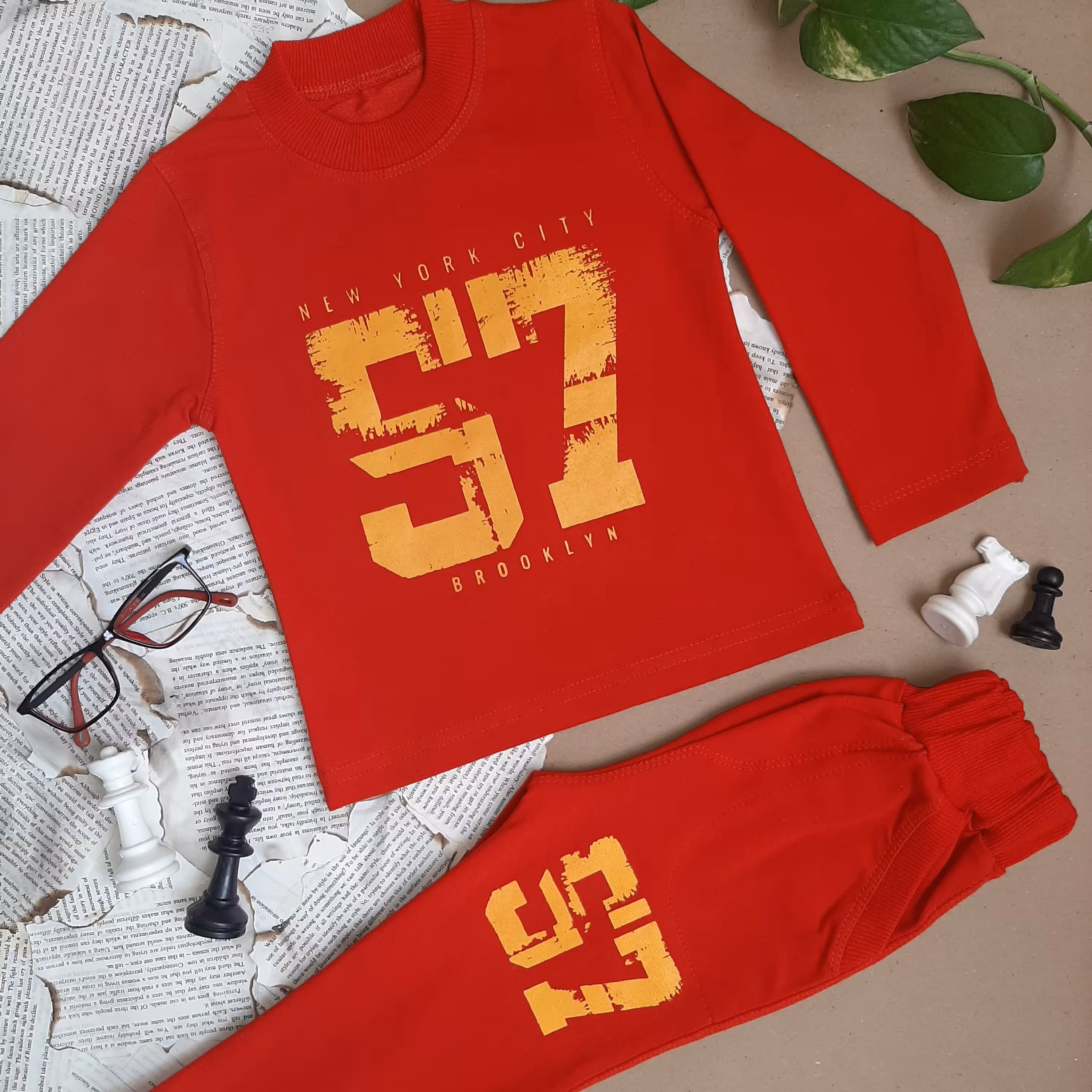 بلیز و شلوار پسرانه طرح 57 قرمز