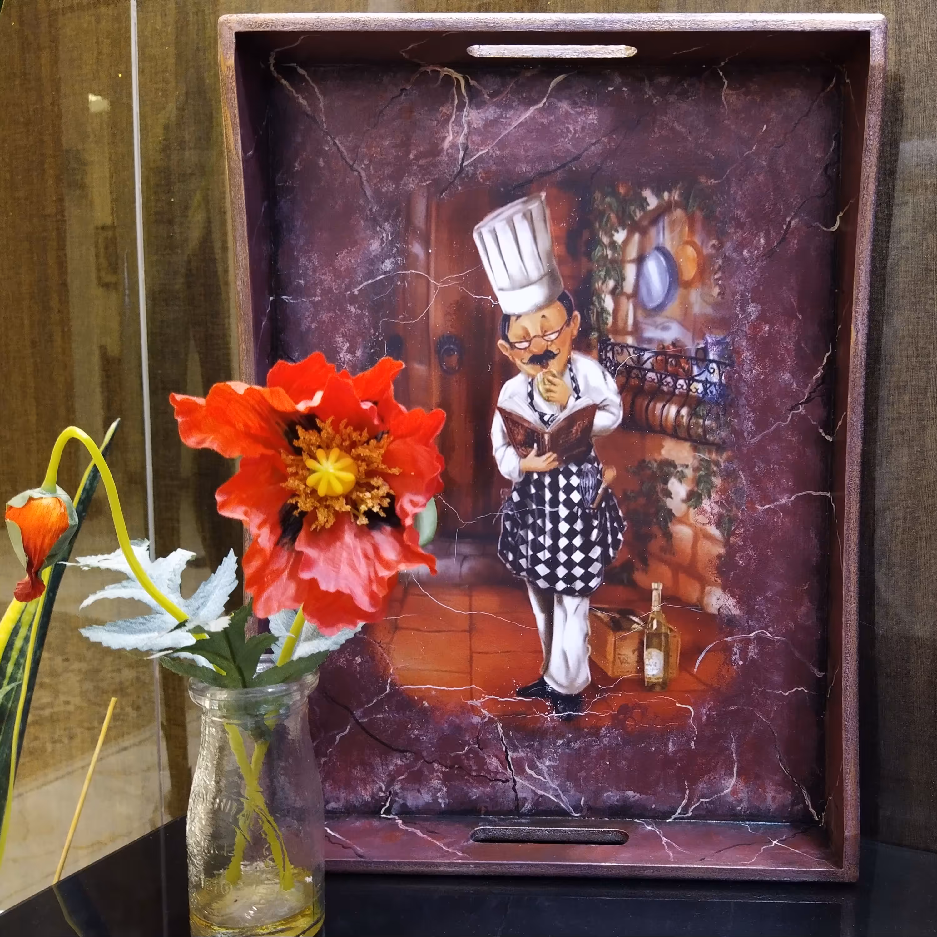 سینی چوبی دکوپاژ شده