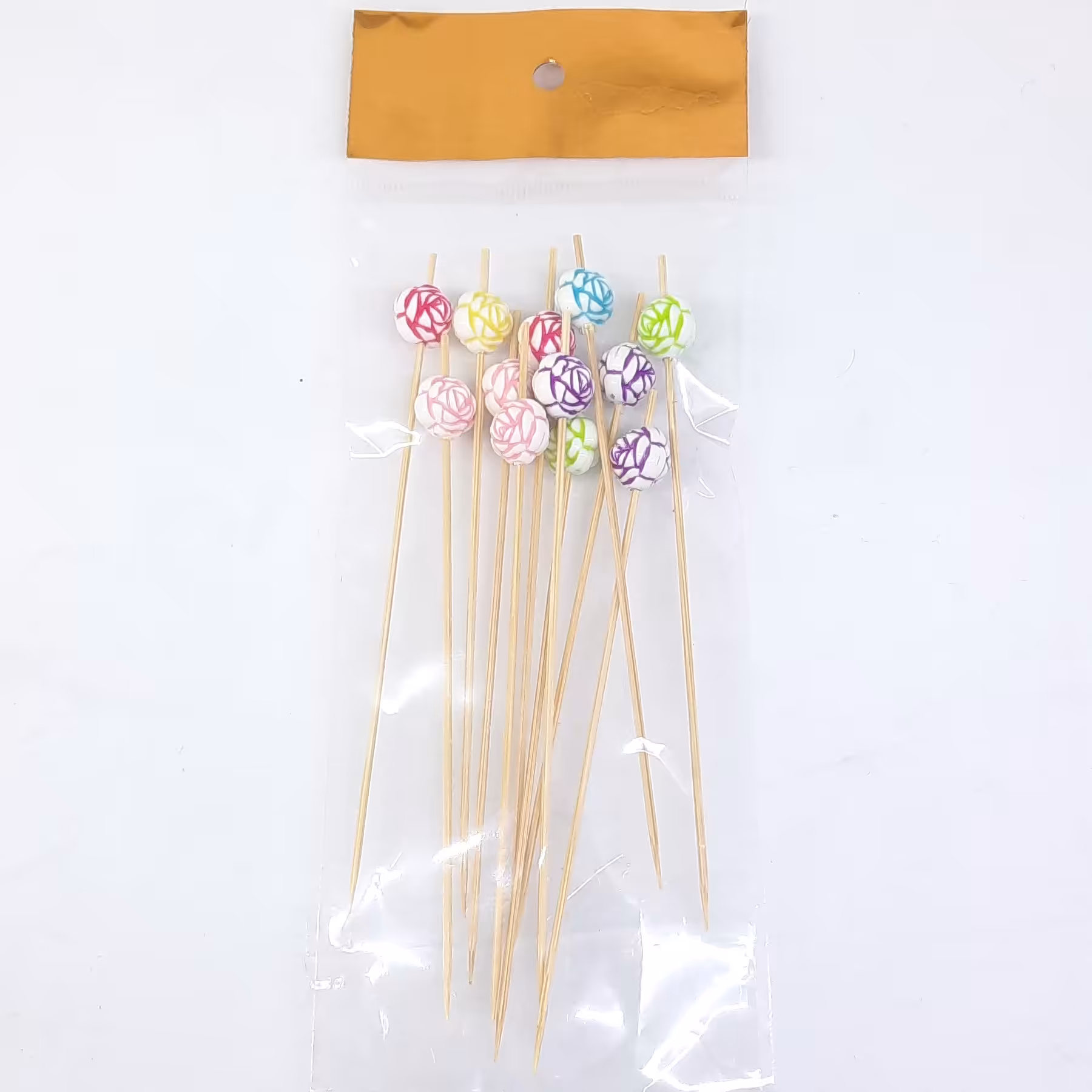 خلال تزئیتی 12 عددی طرح گل رز (طول هر خلال 12 سانت)