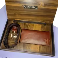 ست کیف و کمربند چرم طبیعی 