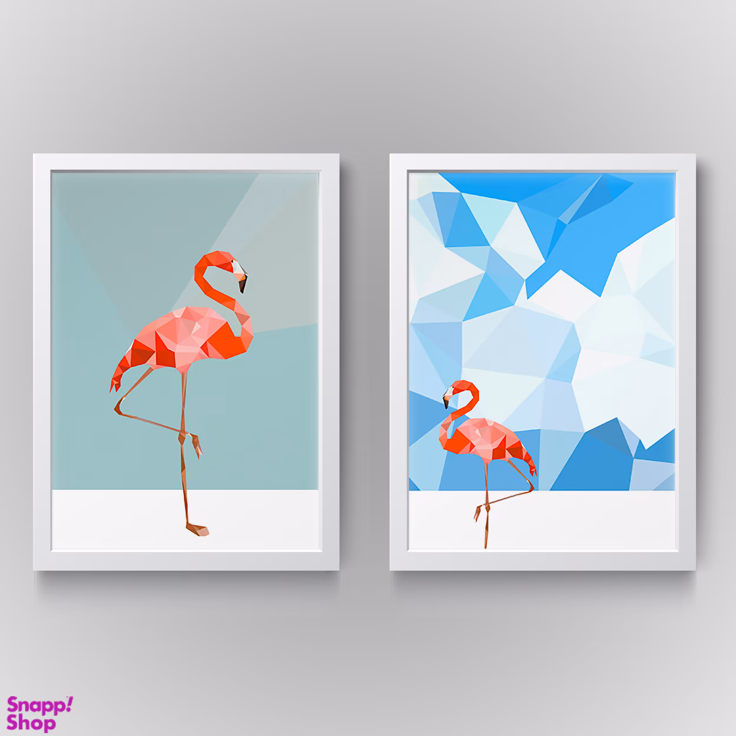 تابلو مدل دکوراتیو فلامینگو کدN175  مجموعه 2 عددی