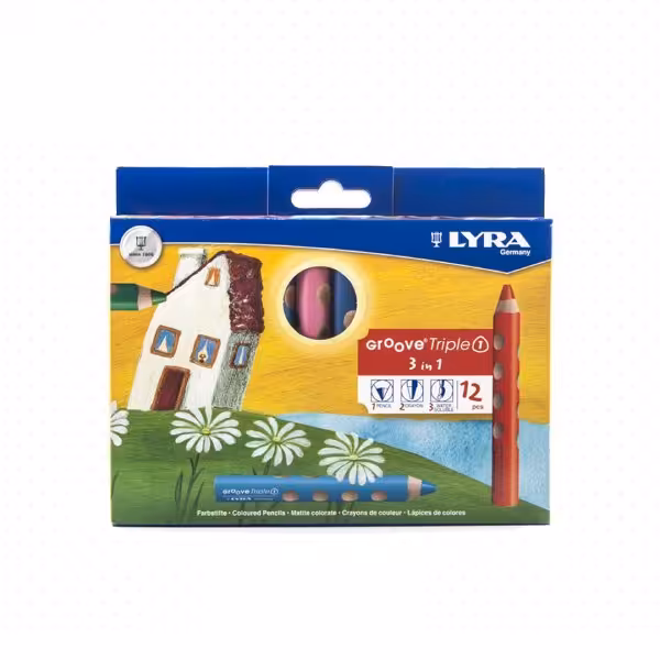 مداد رنگی آبرنگی لیرا مدل گروو 12رنگ