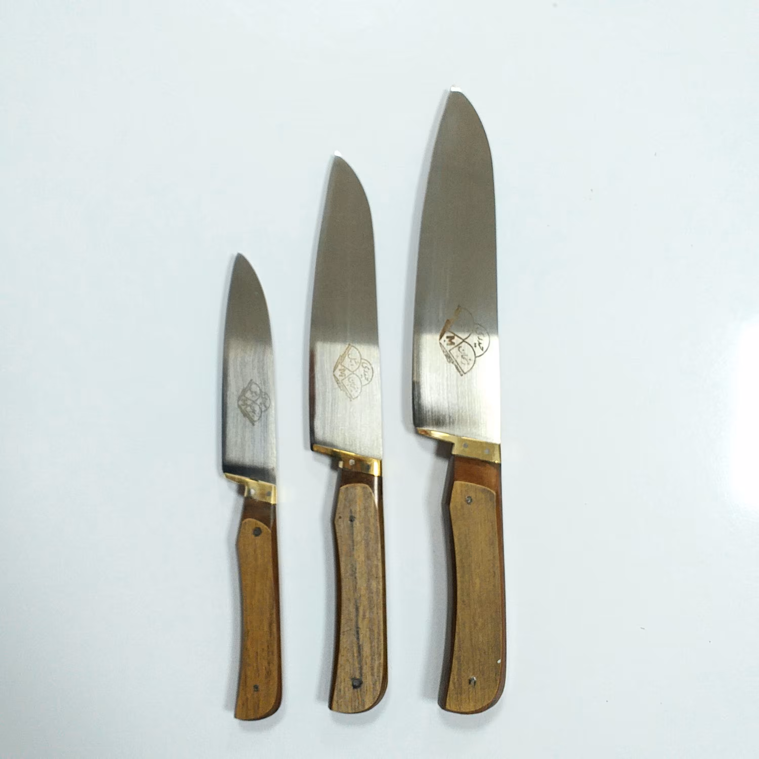 چاقوی استیل آشپزخانه حیدری زنجان ست سه عددی استیل ضد زنگ در سه سایز