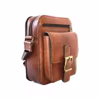 کیف چرم رودوشی از چرم طبیعی گاوی و   تمام دست دوز 