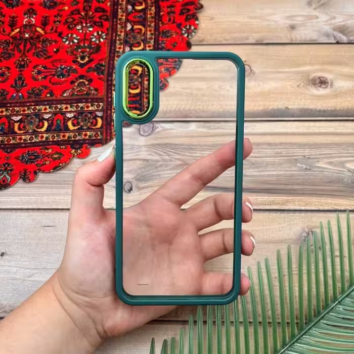 قاب گوشی Galaxy A10 - Galaxy M10 سامسونگ اورجینال دورسیلیکونی شفاف سبز کد 77867