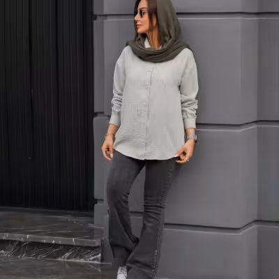 شومیز پشت بلند بغل چاک