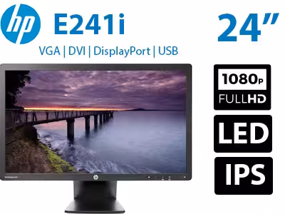 مانیتور استوک HP E241i کیفیت FHD پنل W-LED IPS-PLS sRGB 90%