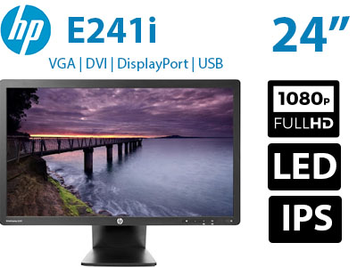 مانیتور استوک HP E241i کیفیت FHD پنل W-LED IPS-PLS sRGB 90%
