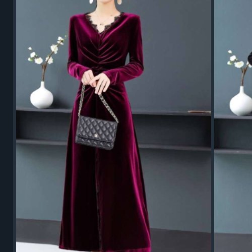 پیراهن زنانه مخمل وارداتی