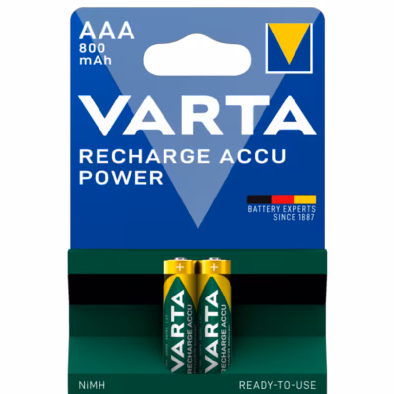 باتری نیم قلمی قابل شارژ وارتا مدل ACCU power Ready-to-use 800 بسته 2 عددی