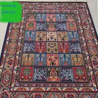 گلیم فرش ماشینی طرح خشتی سرمه ای سایز2در 3 متر ( 6متری)