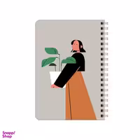 دفترچه یادداشت بامبیلیپ مدل چوبی طرح دختر و گلدان فیلکوس کد 6739293