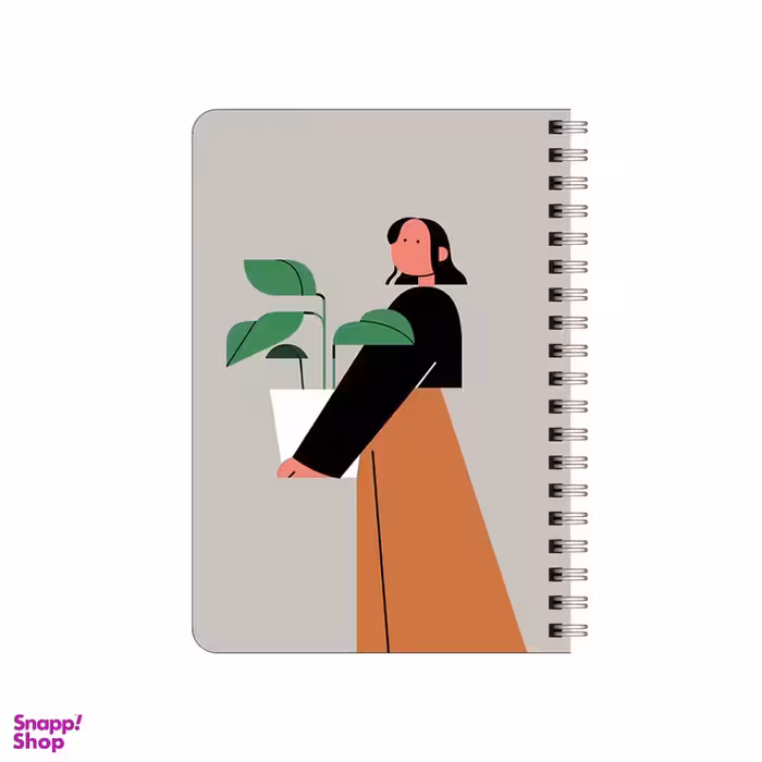 دفترچه یادداشت بامبیلیپ مدل چوبی طرح دختر و گلدان فیلکوس کد 6739293