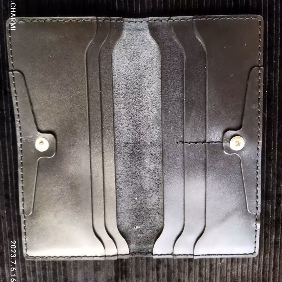 کیف پول کتی مردانه چرمی دست دوز  و طبیعی