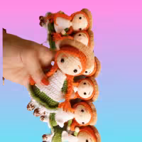 عروسک بافتنی  سرکلیدی انشرلی اویز کیف انشرلی سرکلیدی دختر